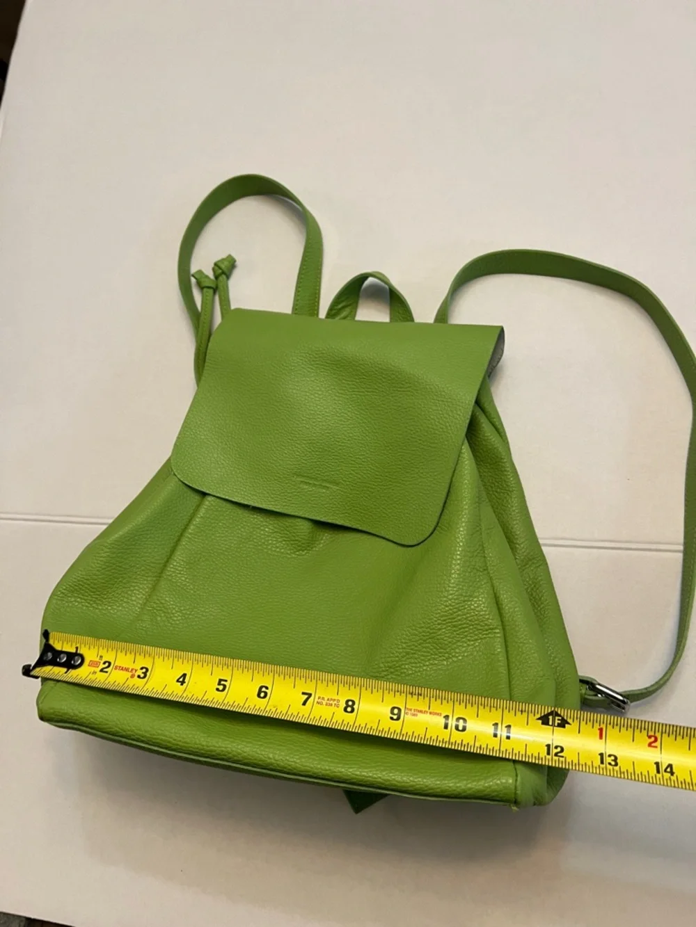 PELLETTERIA VENETA ITALY GREEN PEBBLED LEATHER BACKPACK BAG